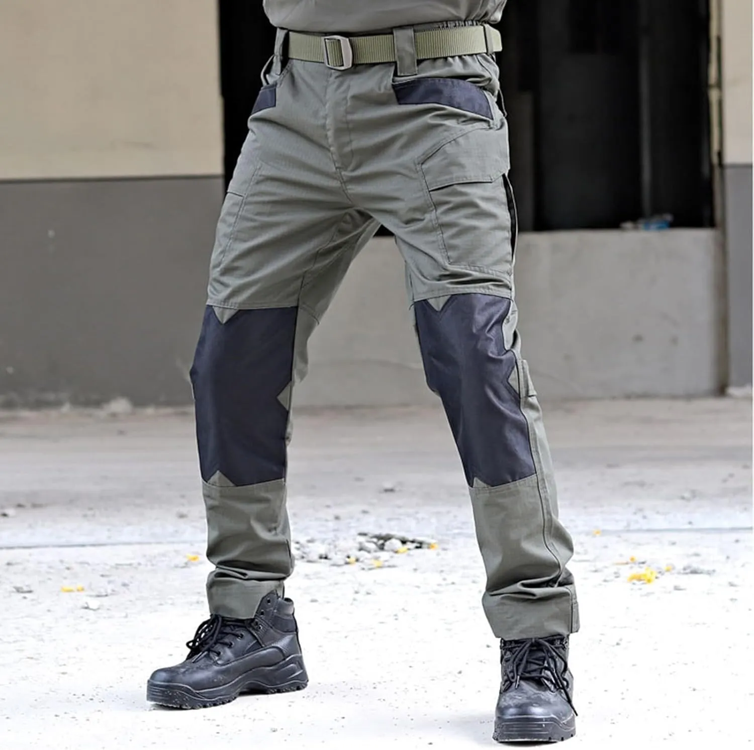 Men's Cargo Pants with Double-Layered Knees Heavy Duty Work Pants Water Resistant Relaxed Fit Hiking Pants