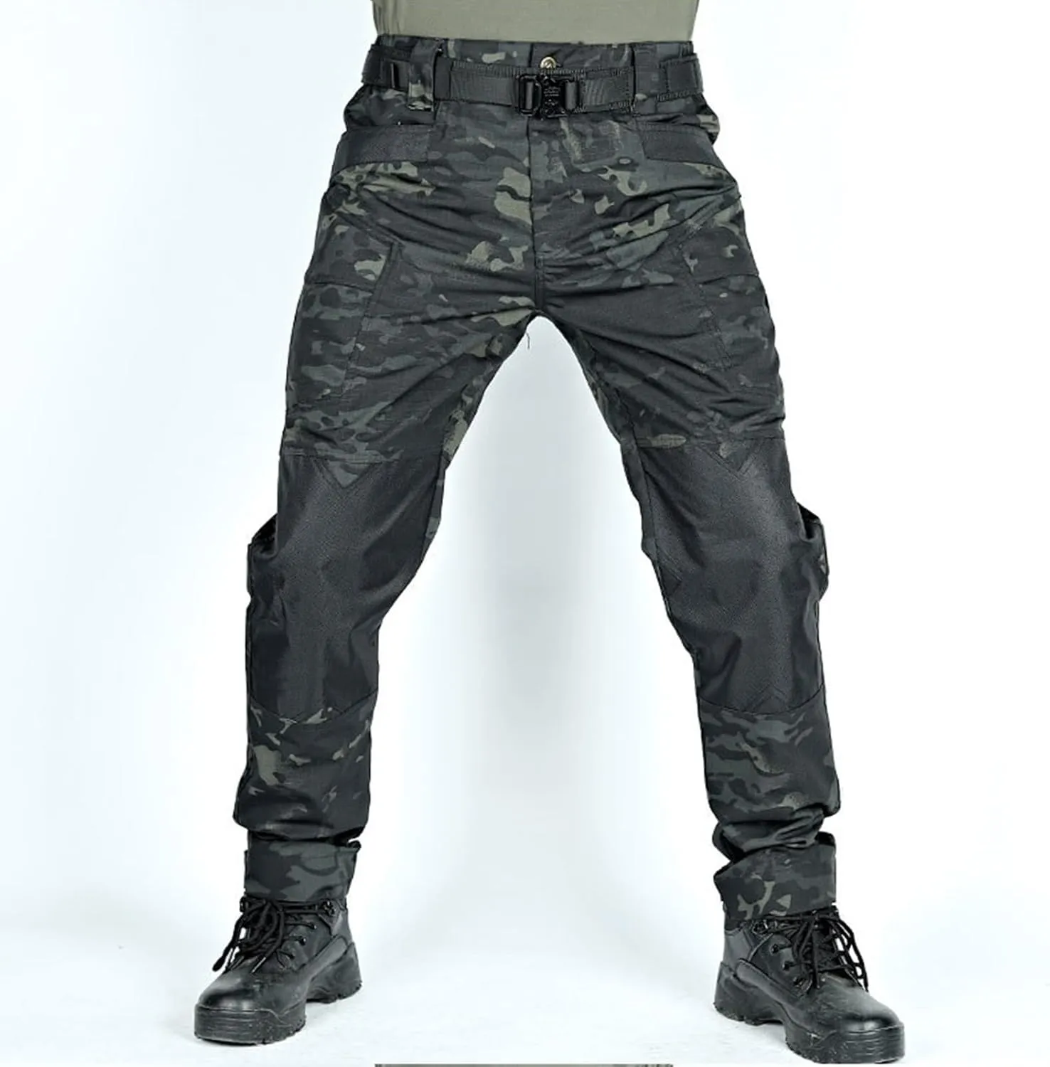 Men's Cargo Pants with Double-Layered Knees Heavy Duty Work Pants Water Resistant Relaxed Fit Hiking Pants