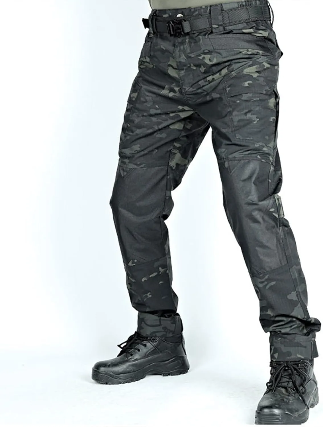 Men's Cargo Pants with Double-Layered Knees Heavy Duty Work Pants Water Resistant Relaxed Fit Hiking Pants