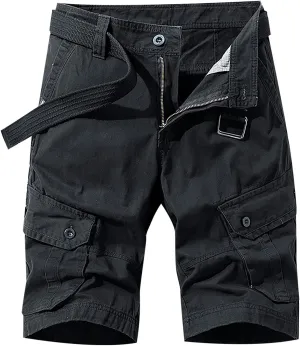 Men's Cargo Shorts Stretch Waist Multi Pocket Summer Tooling Shorts Relaxed Fit Work Utility Shorts Workout Shorts