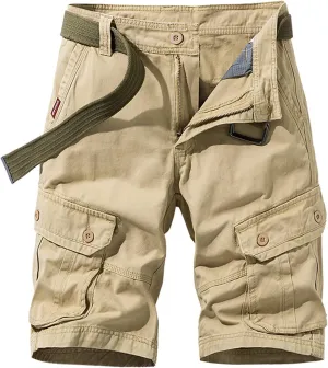 Men's Cargo Shorts Stretch Waist Multi Pocket Summer Tooling Shorts Relaxed Fit Work Utility Shorts Workout Shorts