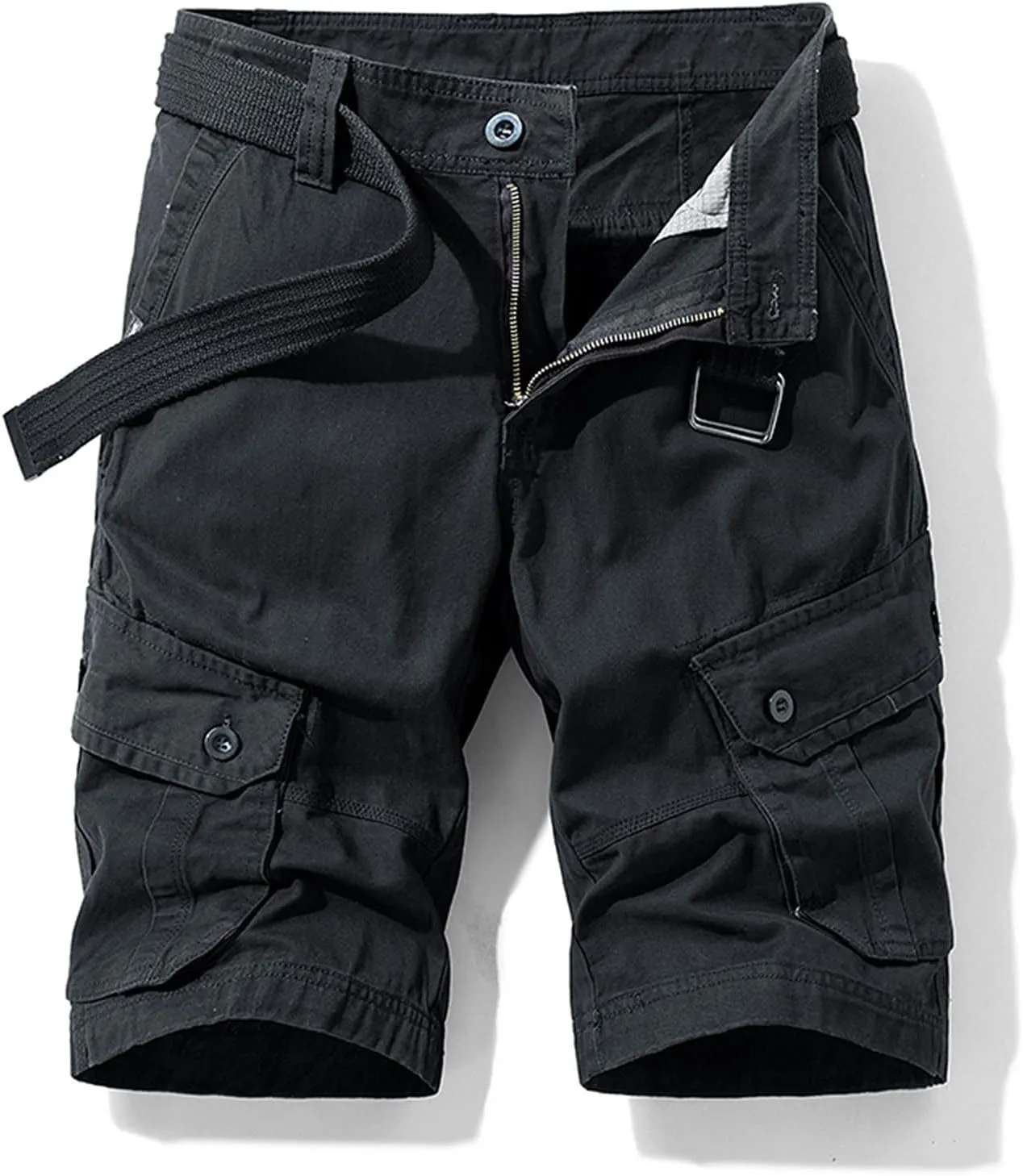 Men's Cargo Shorts Stretch Waist Multi Pocket Summer Tooling Shorts Relaxed Fit Work Utility Shorts Workout Shorts