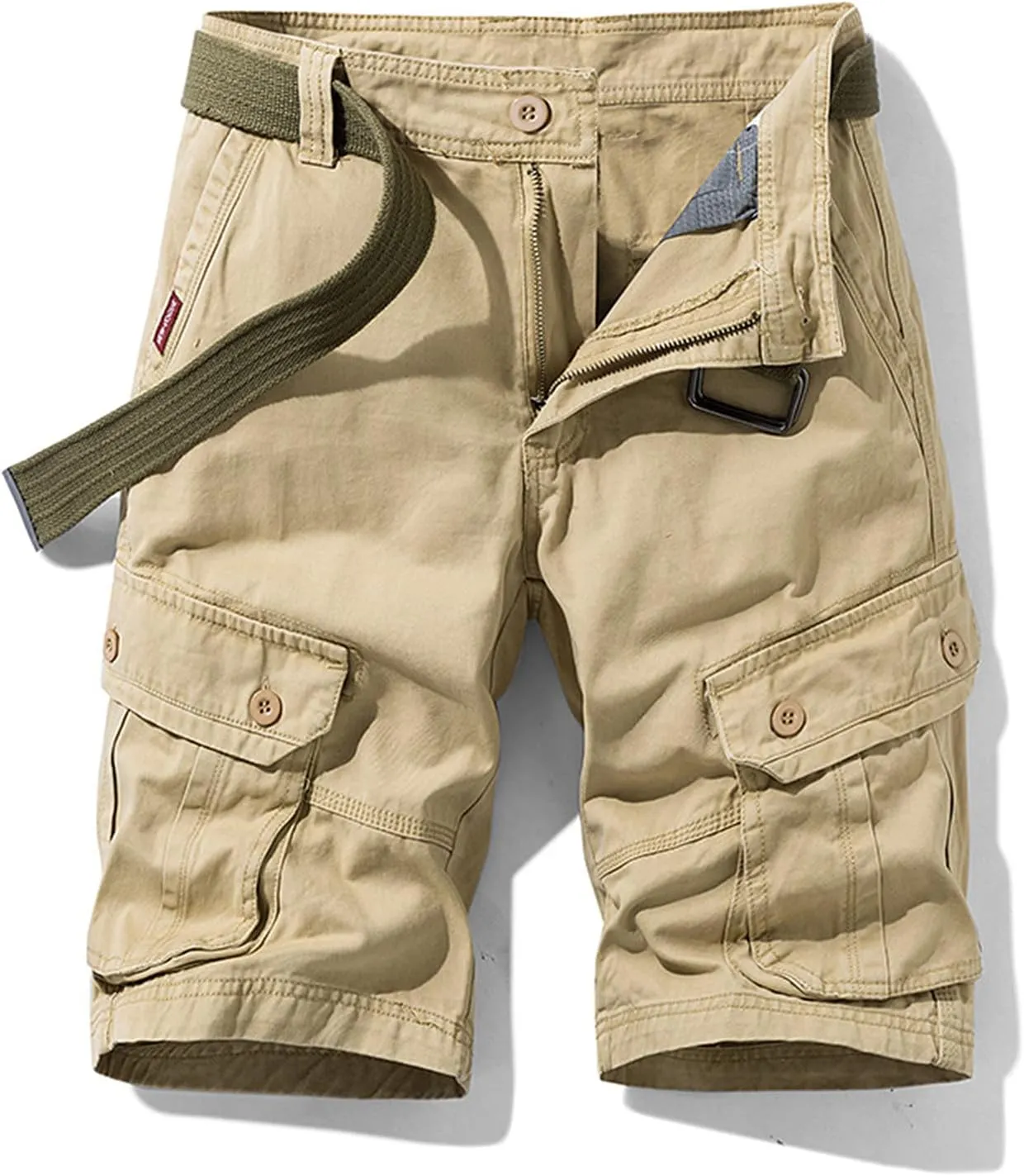 Men's Cargo Shorts Stretch Waist Multi Pocket Summer Tooling Shorts Relaxed Fit Work Utility Shorts Workout Shorts