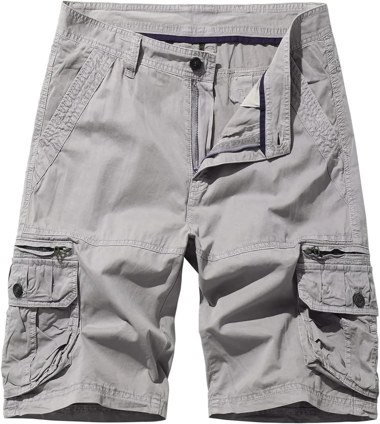 Mens Casual Shorts 7 Inch Inseam Stretch Multi Pocket Cargo Shorts Regular Fit Hiking Athletic Shorts Trendy Clothes