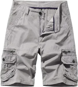 Mens Casual Shorts 7 Inch Inseam Stretch Multi Pocket Cargo Shorts Regular Fit Hiking Athletic Shorts Trendy Clothes
