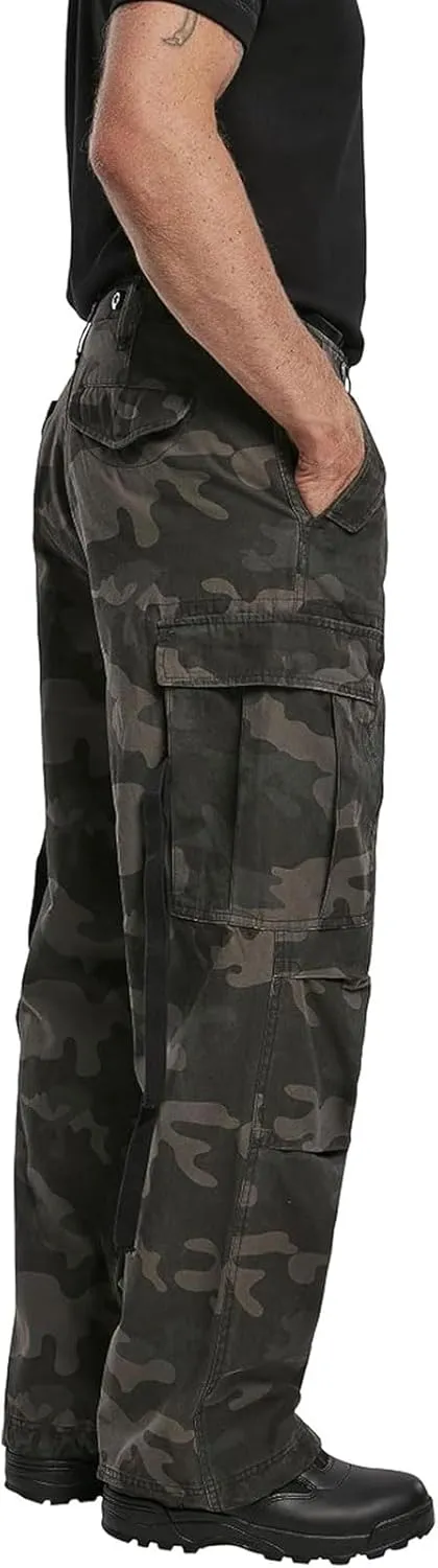 Men's Cotton Loose-fit Vintage Washed Look Multi Pocket Casual Cargo