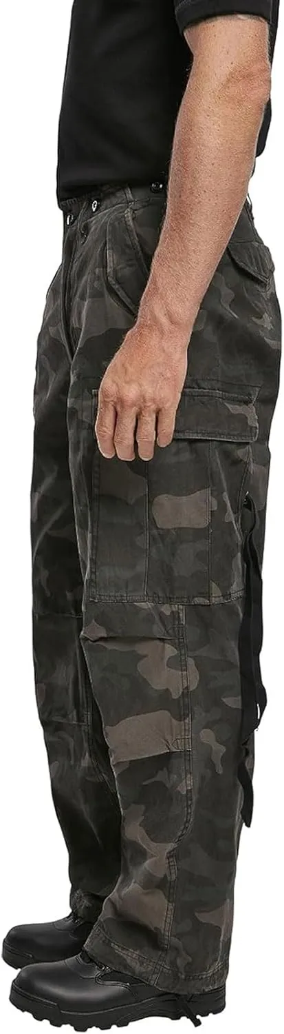 Men's Cotton Loose-fit Vintage Washed Look Multi Pocket Casual Cargo