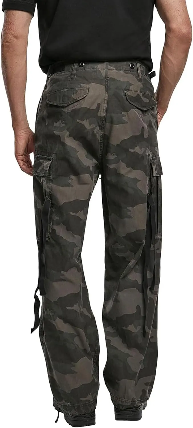 Men's Cotton Loose-fit Vintage Washed Look Multi Pocket Casual Cargo