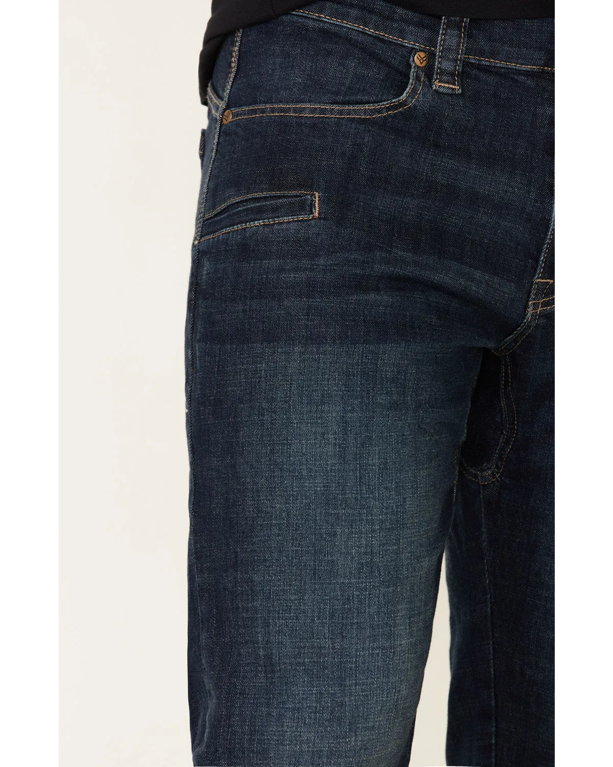 Men's Dark Wash Straight Stretch Denim Work Jeans