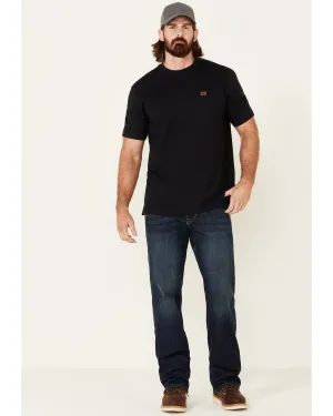 Men's Dark Wash Straight Stretch Denim Work Jeans