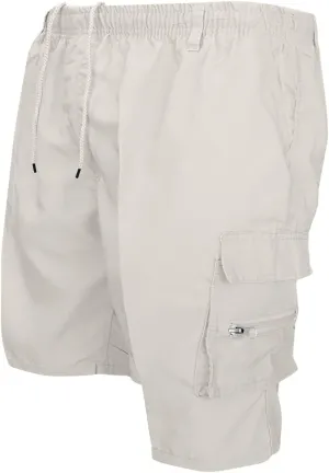 Men's Elastic Waist Shorts Drawstring Casual Outdoor Activities Cargo Shorts Baggy Work Short Pants with Multi Pocket