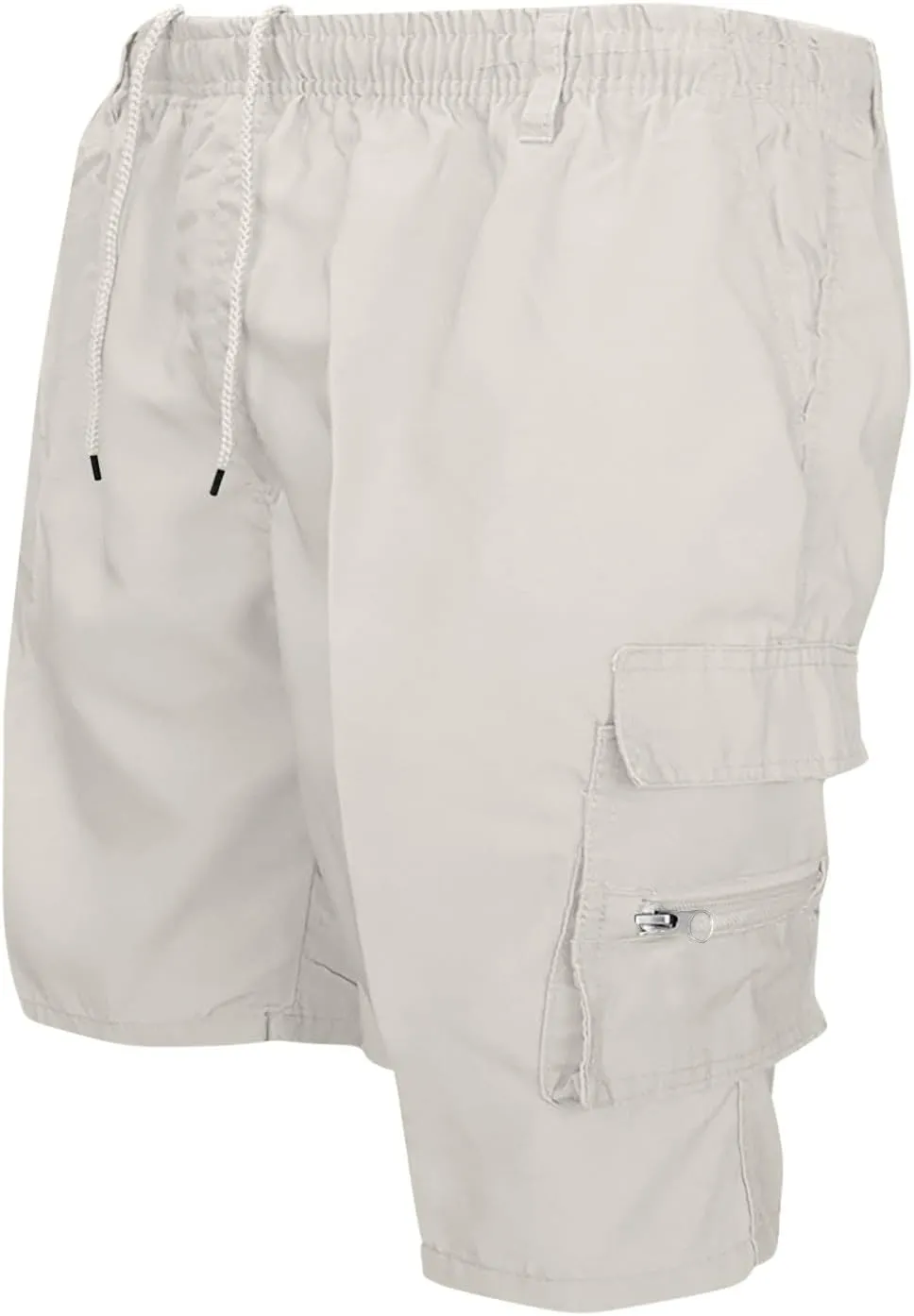 Men's Elastic Waist Shorts Drawstring Casual Outdoor Activities Cargo Shorts Baggy Work Short Pants with Multi Pocket