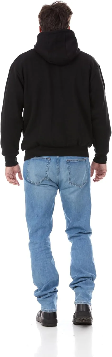Mens Fleece Hoodie - Thermal lined sweatshirt - Cotton Blend Jacket Zipper Front