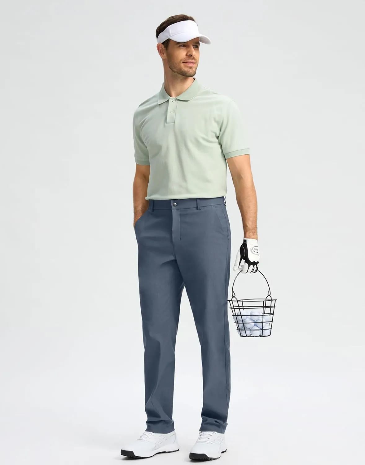 Mens Golf Pants 30"/32"/34" Stretch Dress Pants Quick Dry Casual Slacks Work Business Trousers for Men with Pockets