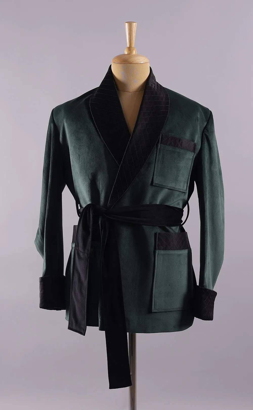 Men’s Green Velvet Smoking Jacket - Luxury Formal Wear, Elegant Evening Blazer