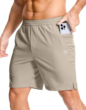 Men's Lightweight Athletic Shorts with Zipper Pockets 7"/5"/9" Gym Workout Running Quick Dry Tennis Shorts for Men
