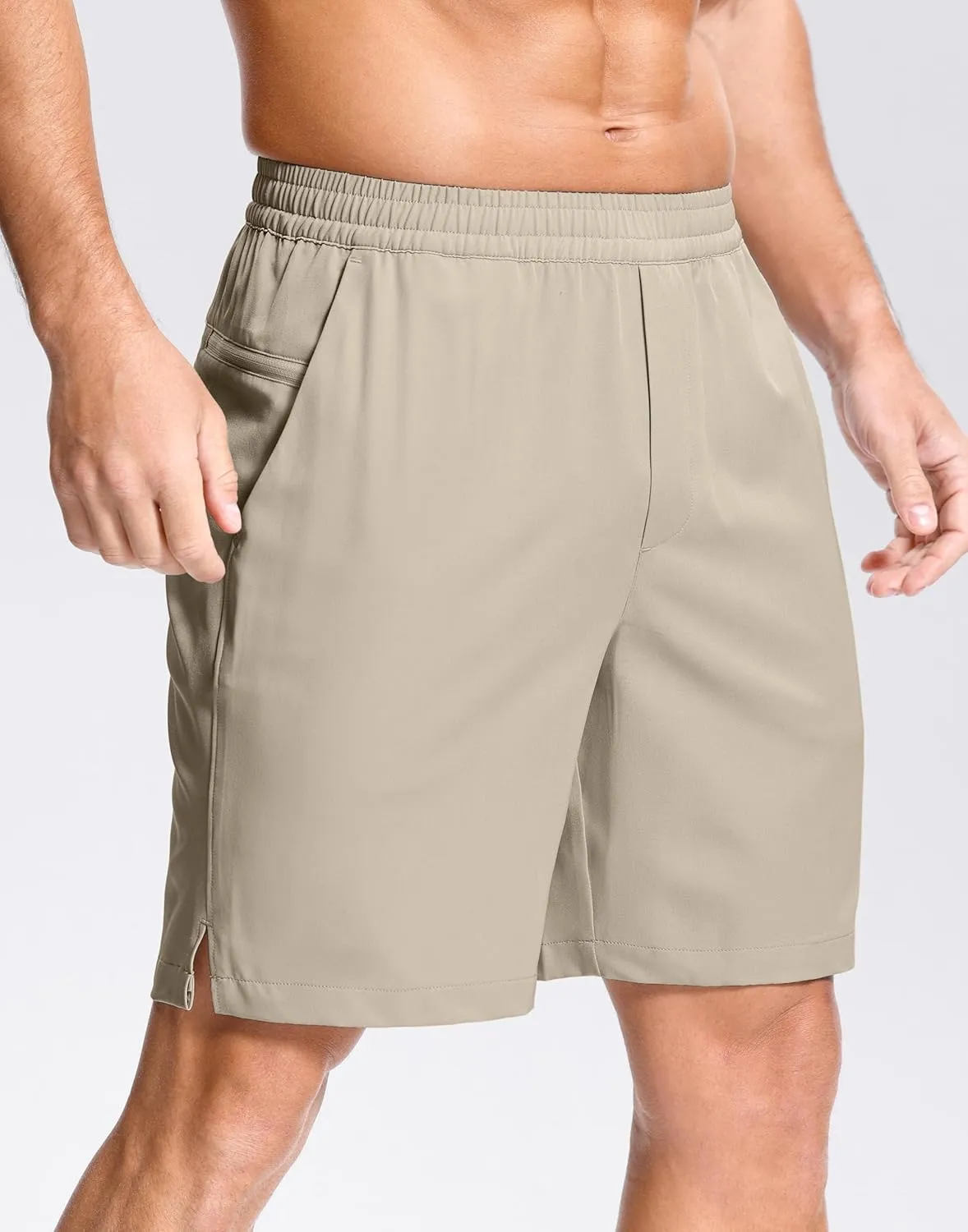 Men's Lightweight Athletic Shorts with Zipper Pockets 7"/5"/9" Gym Workout Running Quick Dry Tennis Shorts for Men