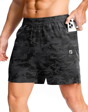 Men's Lightweight Athletic Shorts with Zipper Pockets 7"/5"/9" Gym Workout Running Quick Dry Tennis Shorts for Men