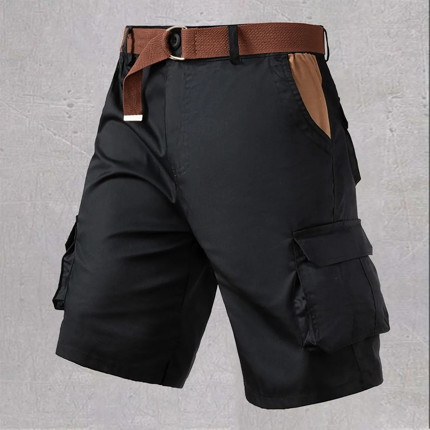 Mens Lightweight Cargo Shorts Multi Pockets Cotton Twill Utility Work Shorts Knee Length Combat Sports Hiking Shorts