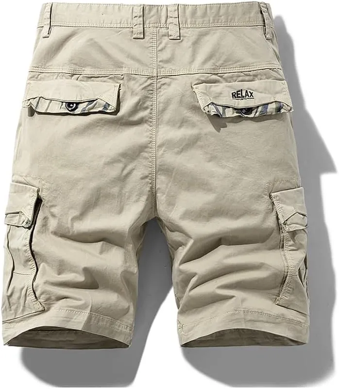 Men's Multi Pockets Military Cargo Shorts Summer Regular Fit Cotton Work Shorts