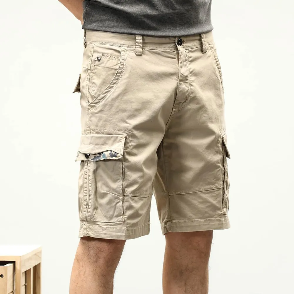 Men's Multi Pockets Military Cargo Shorts Summer Regular Fit Cotton Work Shorts