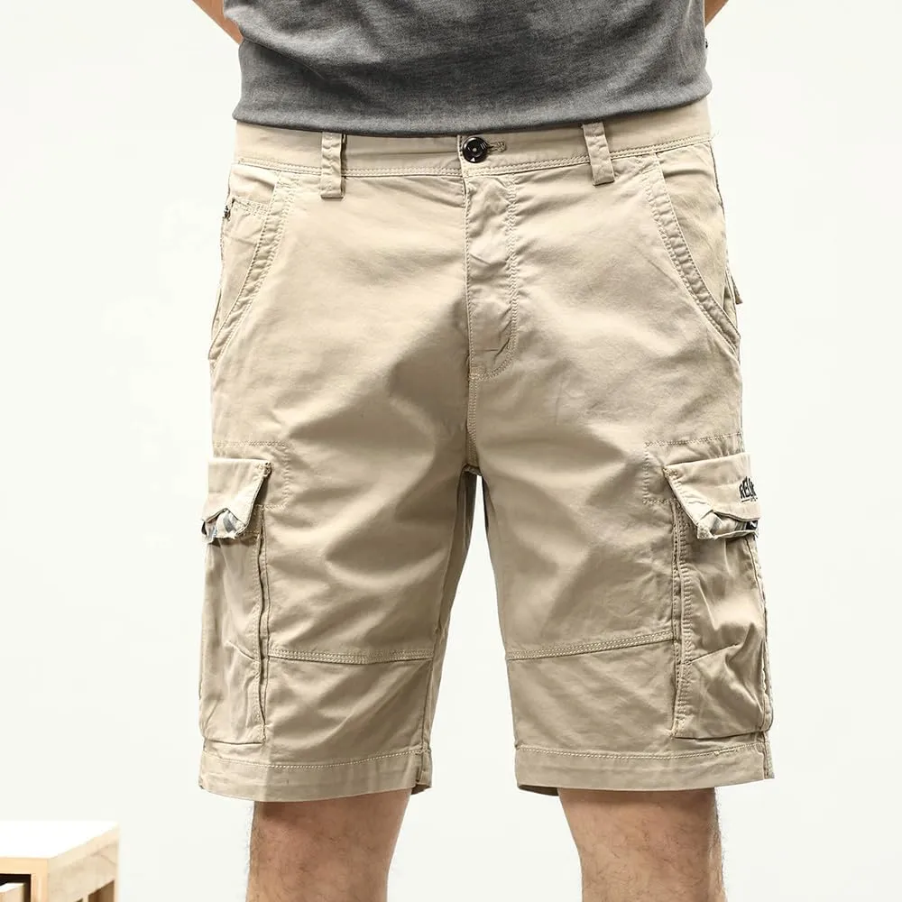 Men's Multi Pockets Military Cargo Shorts Summer Regular Fit Cotton Work Shorts