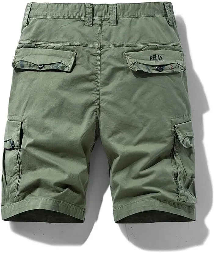 Men's Multi Pockets Military Cargo Shorts Summer Regular Fit Cotton Work Shorts