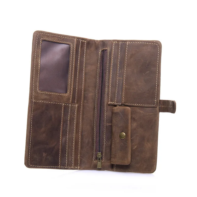Men's Premium Vintage Long Leather Wallet with Card Slots