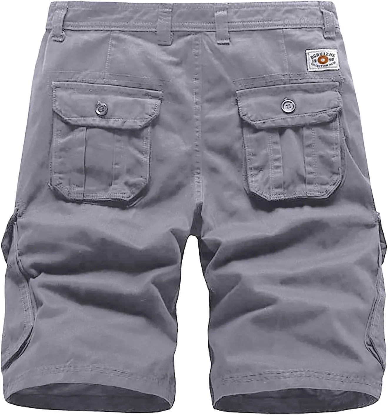 Mens Shorts 5 Inch Inseam Big and Tall Cotton Buckle Zipper Multi Pocket Cargo Shorts Fashion Outddor Work Shorts
