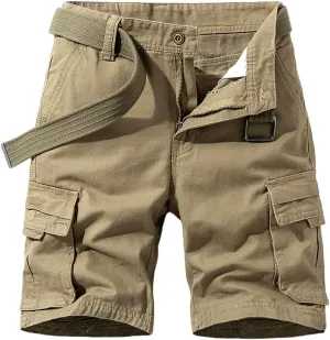 Men's Slim Fit Tactical Cargo Shorts Summer Multi Pockets Military Work Shorts