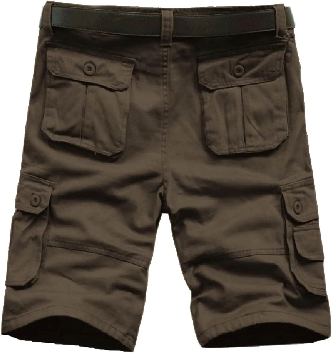 Men'S Straight Cargo Shorts with Multi Pockets and Zipper Outdoor Summer Solid Regular Fit Casual Shorts