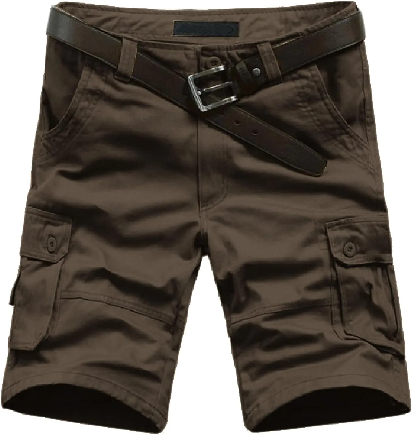 Men'S Straight Cargo Shorts with Multi Pockets and Zipper Outdoor Summer Solid Regular Fit Casual Shorts