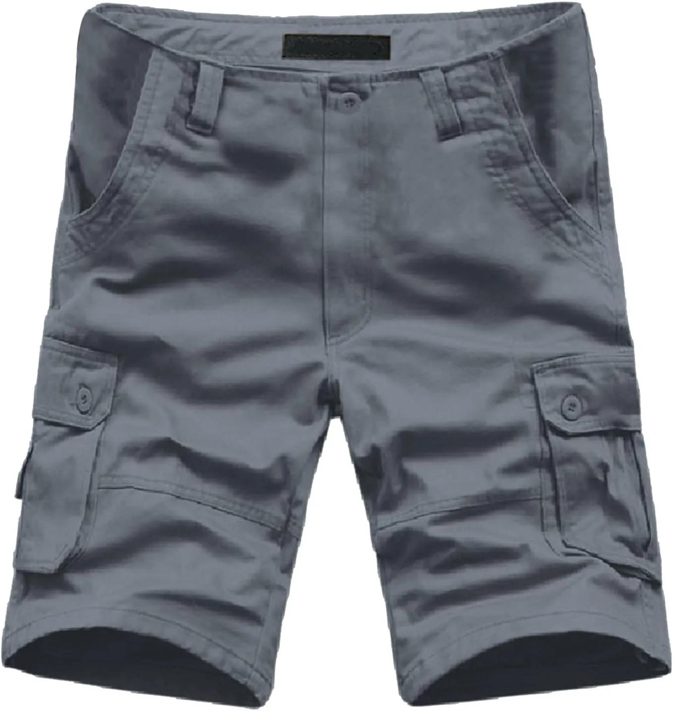 Men'S Straight Cargo Shorts with Multi Pockets and Zipper Outdoor Summer Solid Regular Fit Casual Shorts