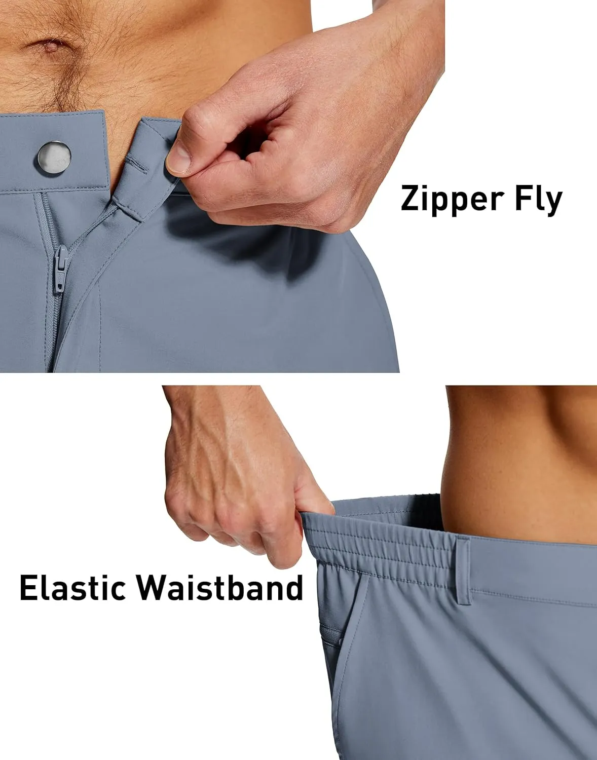 Mens Stretch Golf Shorts 7 Inch Inseam Quick Dry Lightweight Dress Shorts for Men with Zipper Pockets Hiking