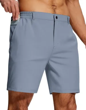 Mens Stretch Golf Shorts 7 Inch Inseam Quick Dry Lightweight Dress Shorts for Men with Zipper Pockets Hiking