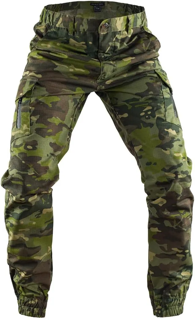Men's Tactical Cargo Pants, Camouflage Outdoor Working Clothing with Pockets