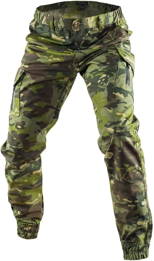 Men's Tactical Cargo Pants, Camouflage Outdoor Working Clothing with Pockets