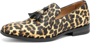 Men's Vintage Velvet Embroidery Noble Loafer Shoes Slip-on Loafer Smoking Slipper Tassel Loafer