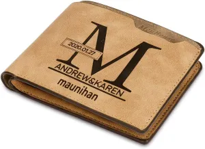 Mens Wallet Personalized Engraved Custom Photo Wallet Bifold Wallet Gift for Men