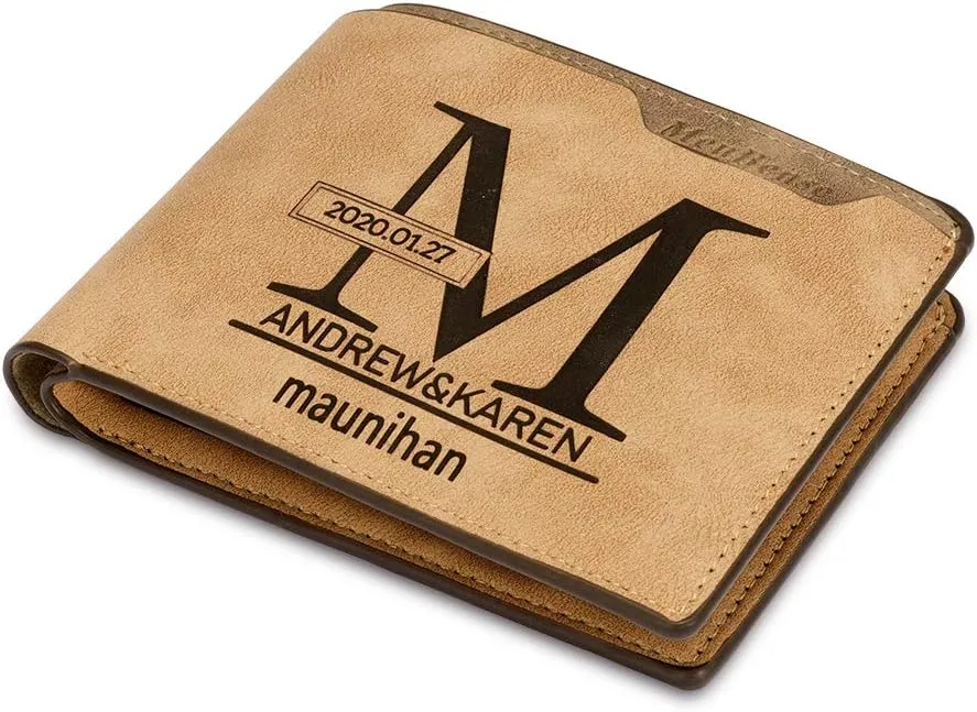 Mens Wallet Personalized Engraved Custom Photo Wallet Bifold Wallet Gift for Men