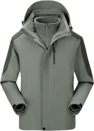 Mens Waterproof Ski Jacket Winter Windproof Snow Coat Outdoor Hiking Parka Raincoat Multi Pockets