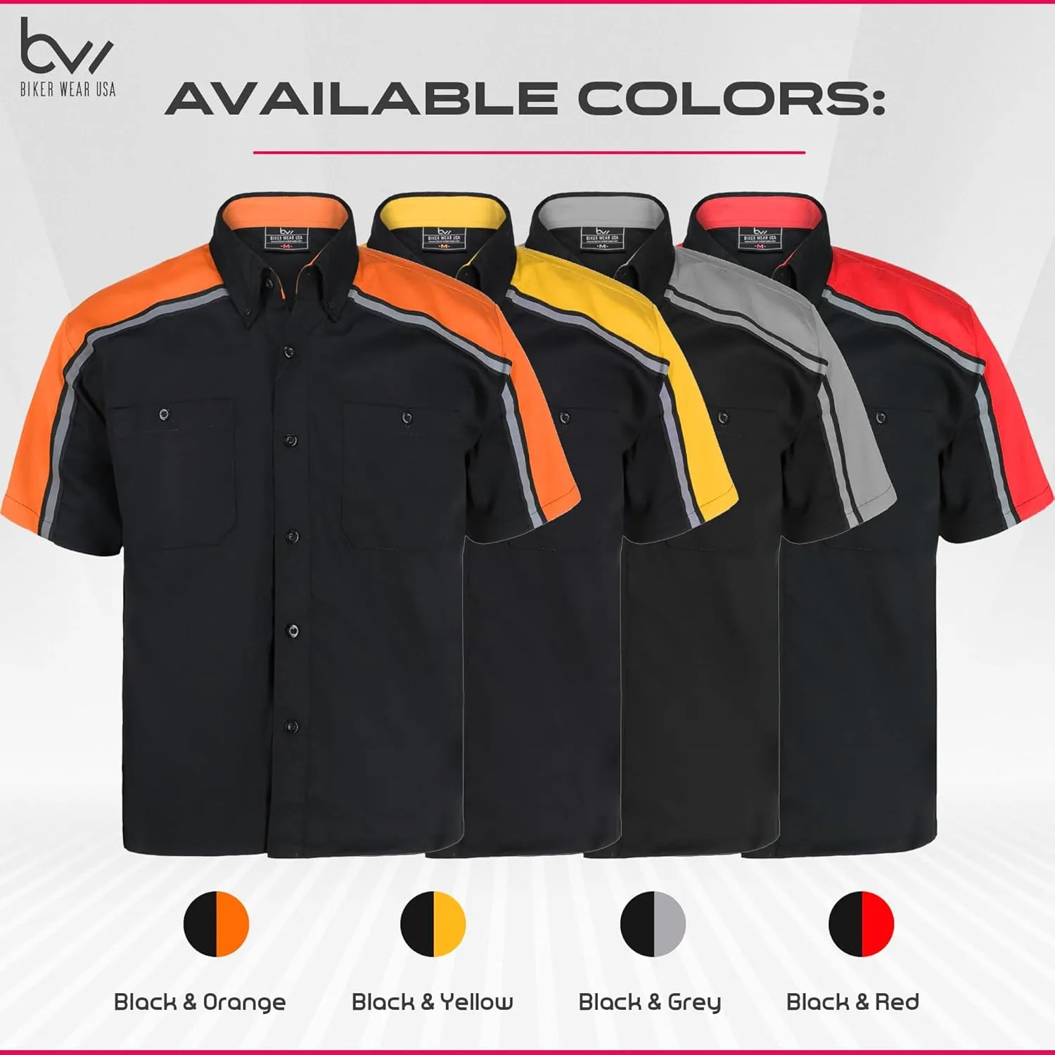 Men’s Work Shirt- Mechanical/Industrial Work Shirt with Reflective Horizontal Lining