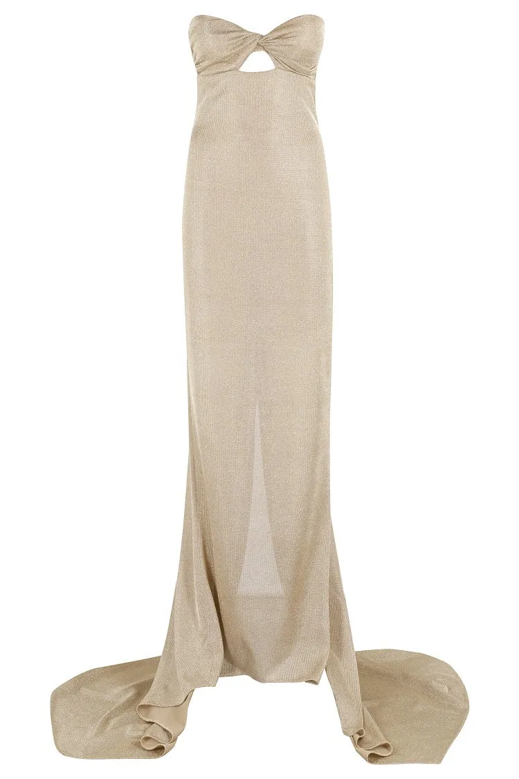 Mermaid-Fit Lurex Evening Gown