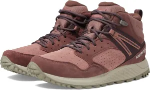 Merrell Women's Wildwood Mid Leather Waterproof Hiking Boot, Marron/Burlwood, 7.5