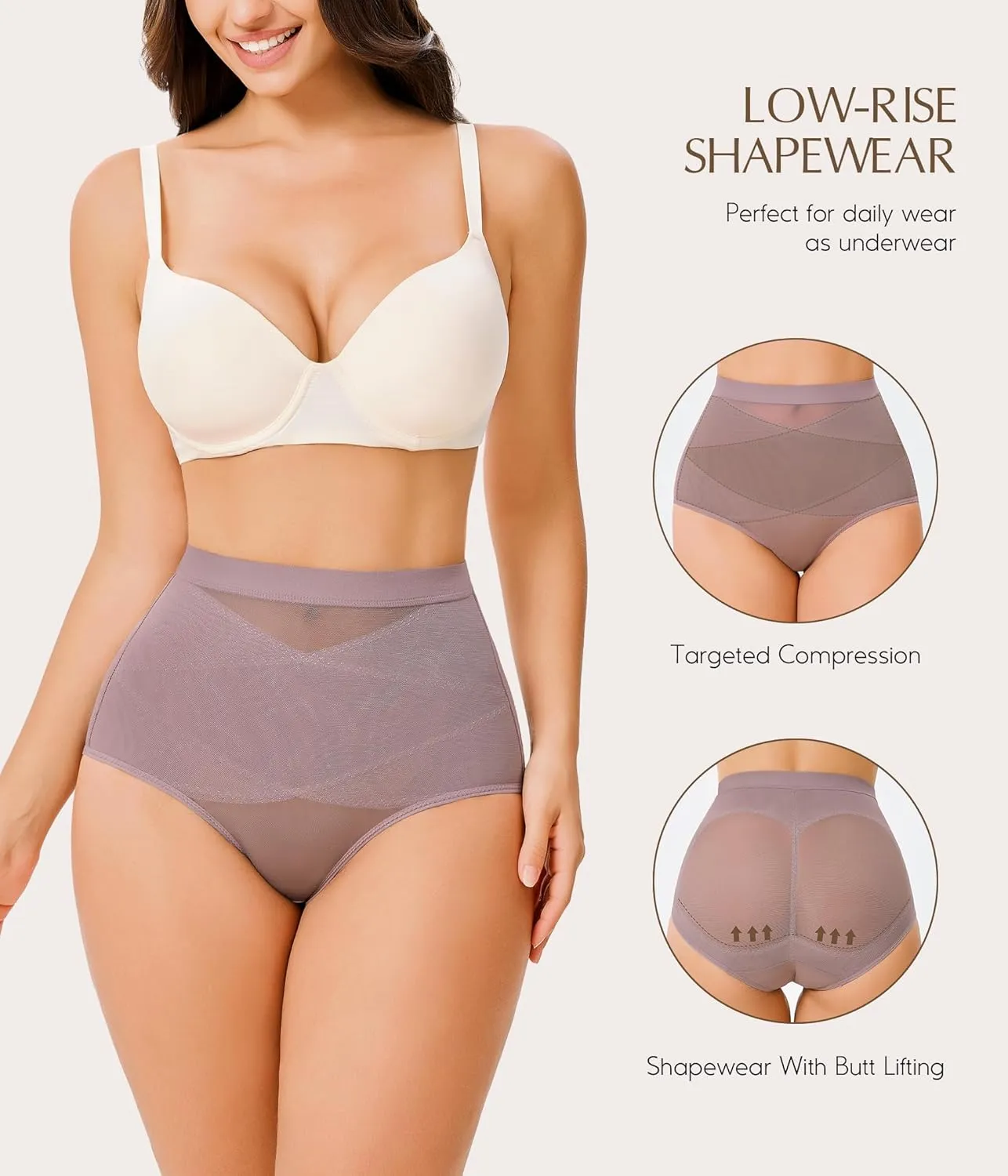 MERYOSZ Mesh Tummy Control Shapewear Panties - Seamless Underwear Shapewear for Women Faja Body Shaper Girdle