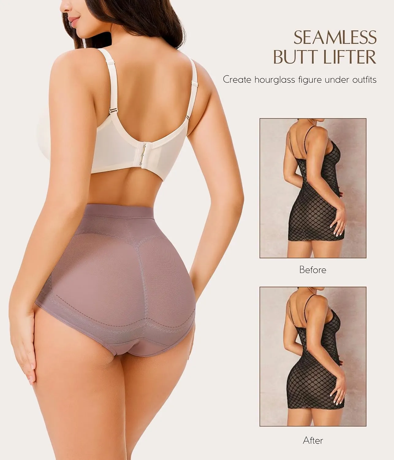 MERYOSZ Mesh Tummy Control Shapewear Panties - Seamless Underwear Shapewear for Women Faja Body Shaper Girdle