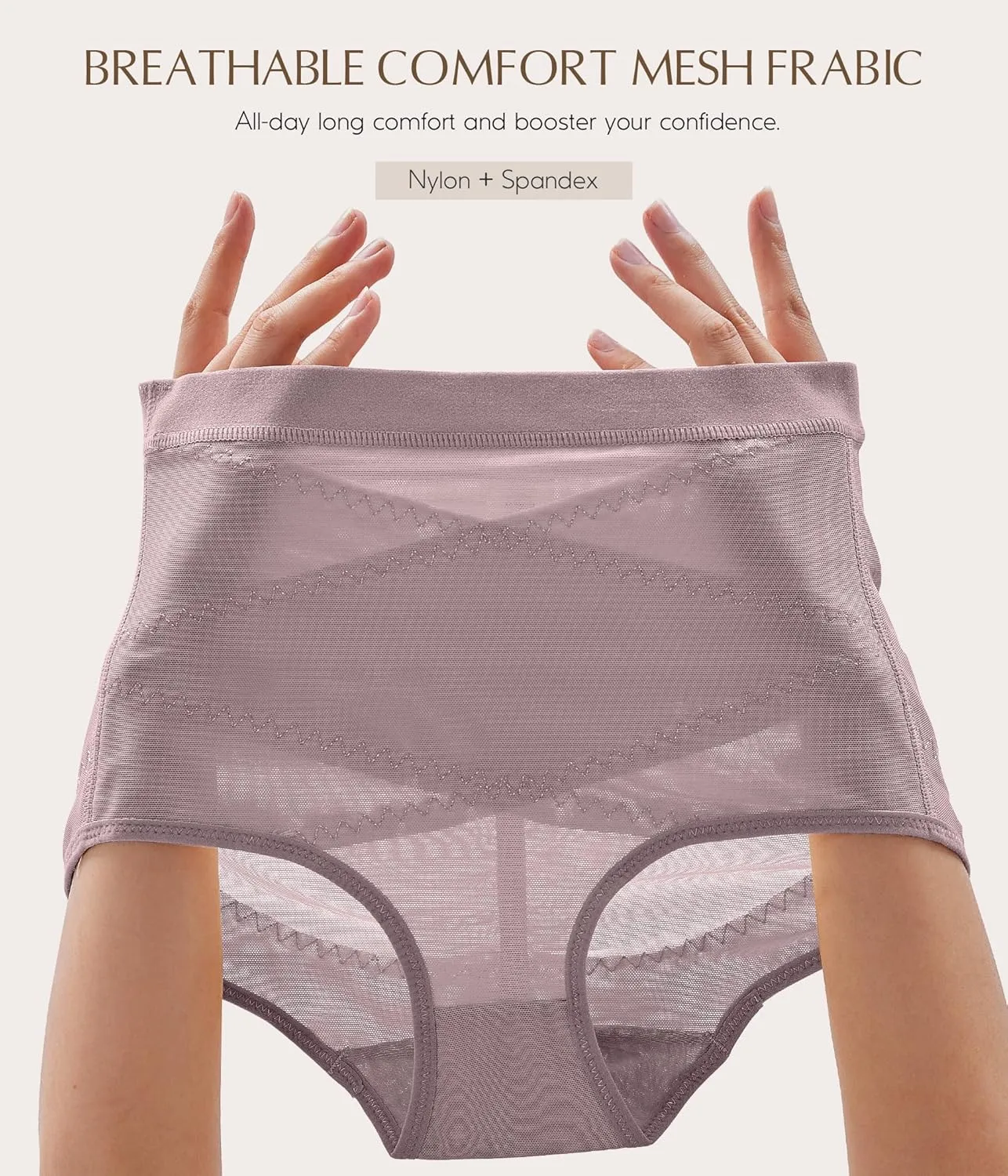 MERYOSZ Mesh Tummy Control Shapewear Panties - Seamless Underwear Shapewear for Women Faja Body Shaper Girdle