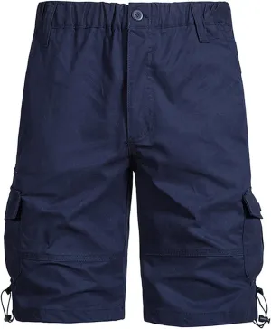 Mesh Shorts Regular Fit Cotton Elastic Waist Multi Pocket Cargo Shorts Outdoor Fashion Work Utility Tooling Short
