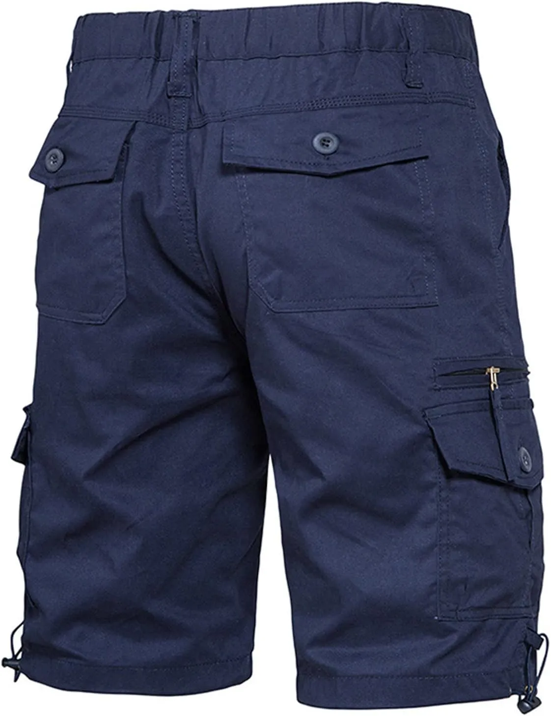 Mesh Shorts Regular Fit Cotton Elastic Waist Multi Pocket Cargo Shorts Outdoor Fashion Work Utility Tooling Short