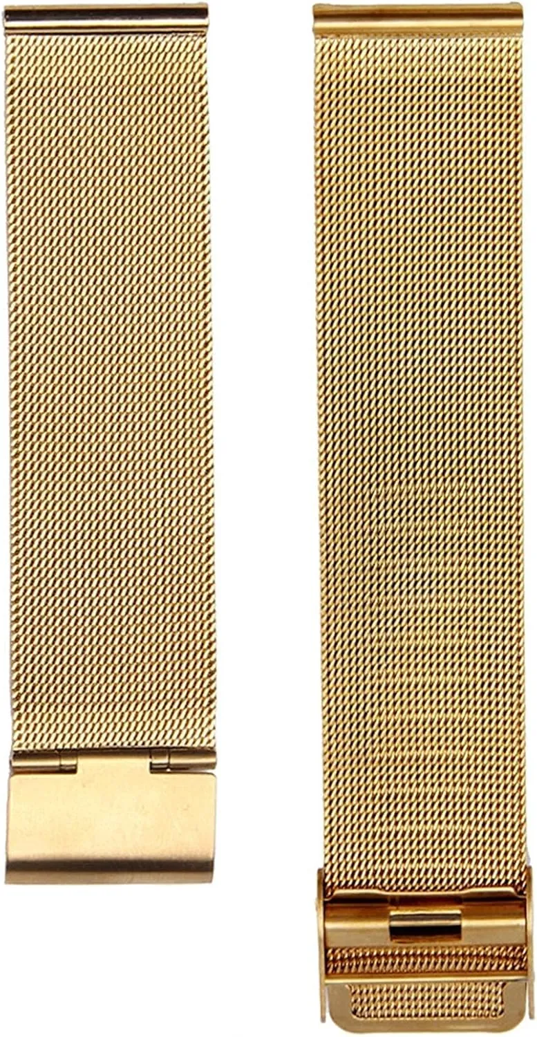 Metal Replacement Band,Watch Straps, Watchband 12mm 14mm 16mm 18mm 20mm 22mm 24mm Universal Stainless Steel Metal Watch Band Strap Bracelet(Band Color : Gold, Band Width : 24mm) ( Color : 16mm-silver